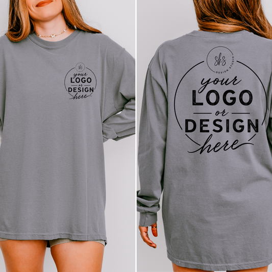 CUSTOM LOGO | Unisex Long Sleeve Shirt [COMFORT COLORS]