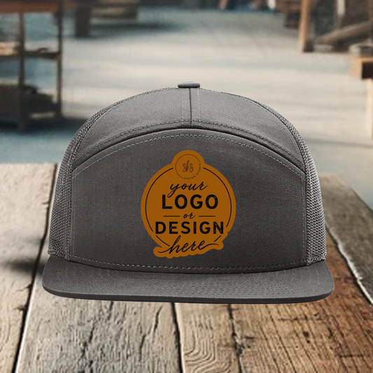 CUSTOM LOGO | Richardson 168 Seven-Panel Hat with Laser Engraved Leather Patch