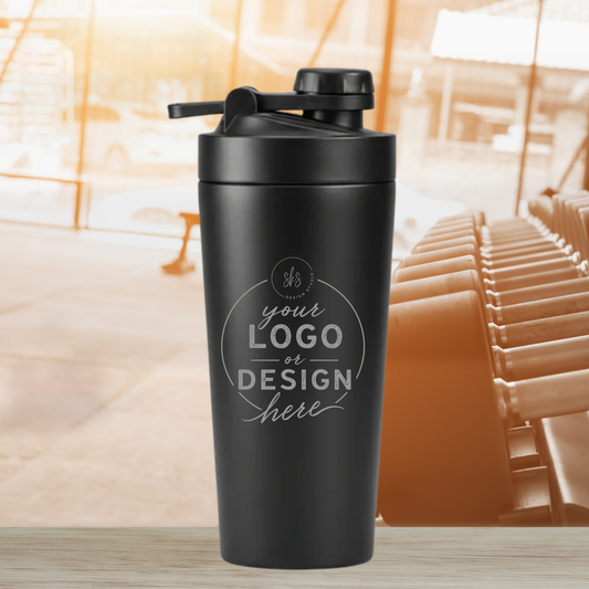 CUSTOM LOGO | ENGRAVED | 20oz Stainless Steel Shaker Bottle