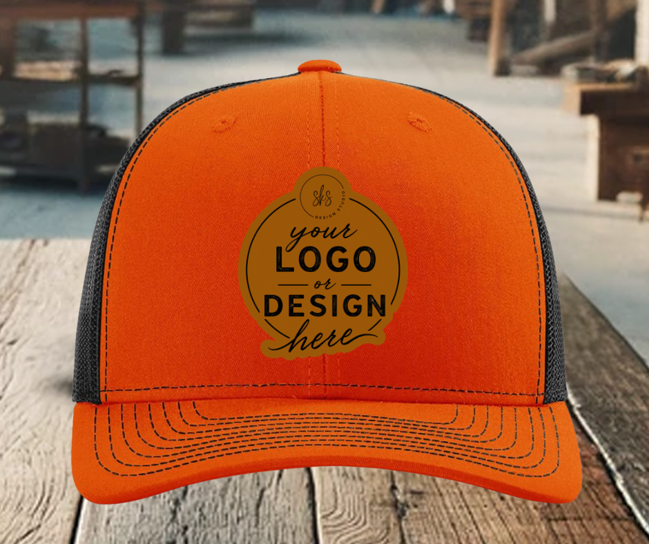 CUSTOM LOGO | Richardson 112 Hat with Laser Engraved Leather Patch