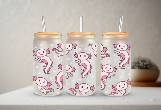 Axolotl | VINYL | 20 oz Libbey Can Glass with Bamboo Lid & Straw