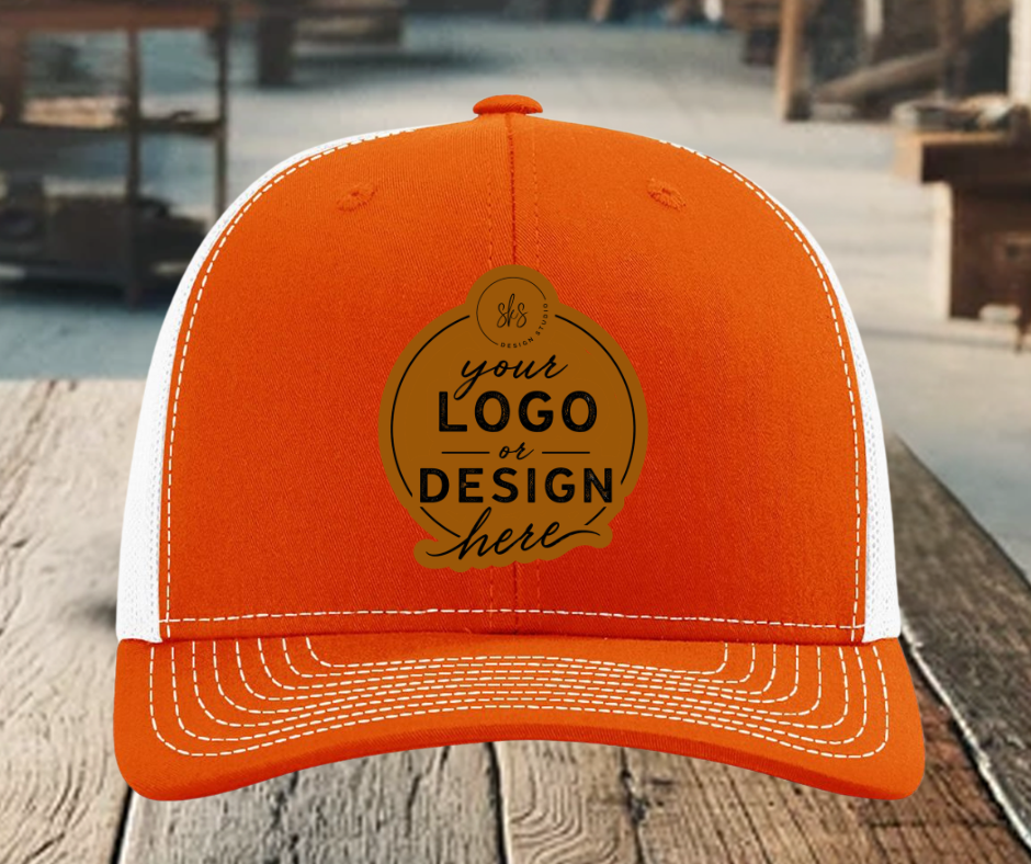 CUSTOM LOGO | Richardson 112 Hat with Laser Engraved Leather Patch
