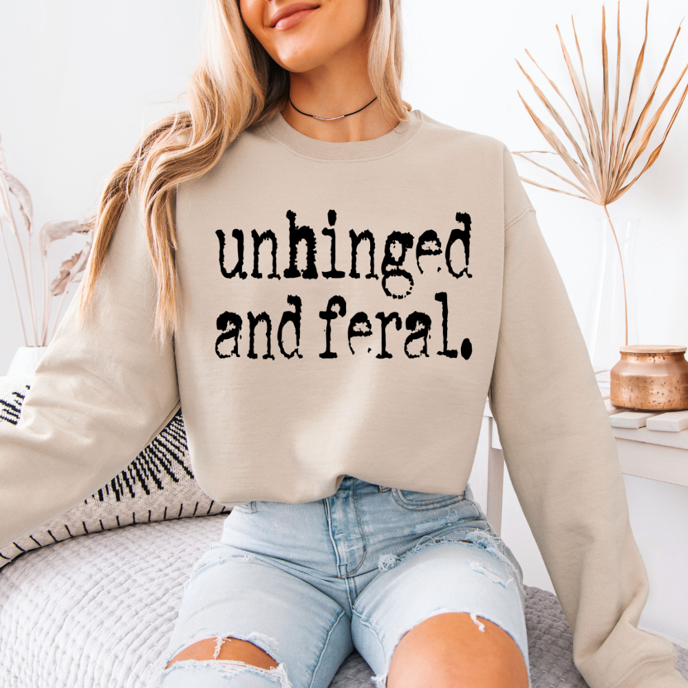 Unhinged and Feral | Unisex Crewneck Sweatshirt
