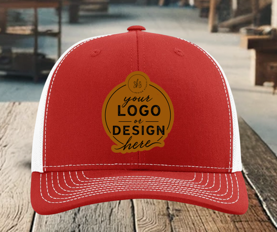 CUSTOM LOGO | Richardson 112 Hat with Laser Engraved Leather Patch