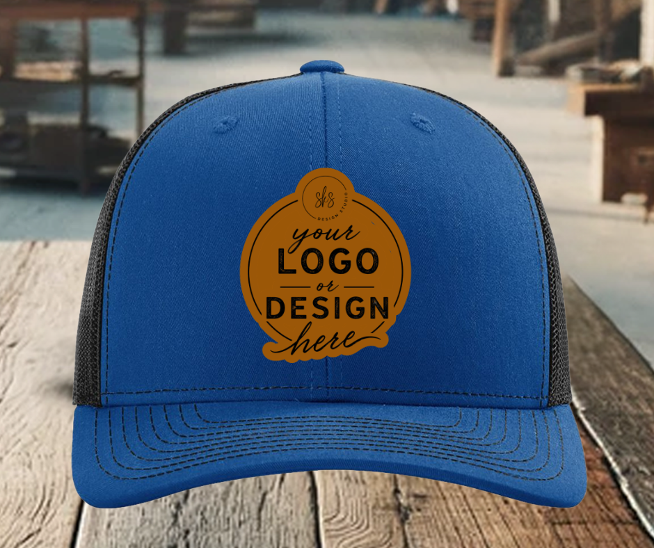 CUSTOM LOGO | Richardson 112 Hat with Laser Engraved Leather Patch