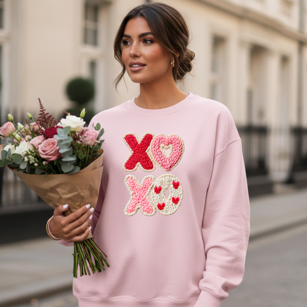 XOXO Faux Knit | Unisex Crewneck Sweatshirt [GILDAN]