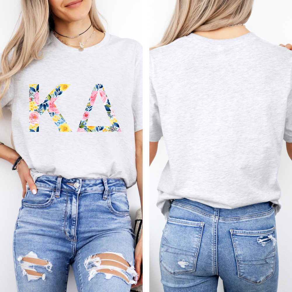 Floral Sorority - Greek Letters | Women's T-Shirt