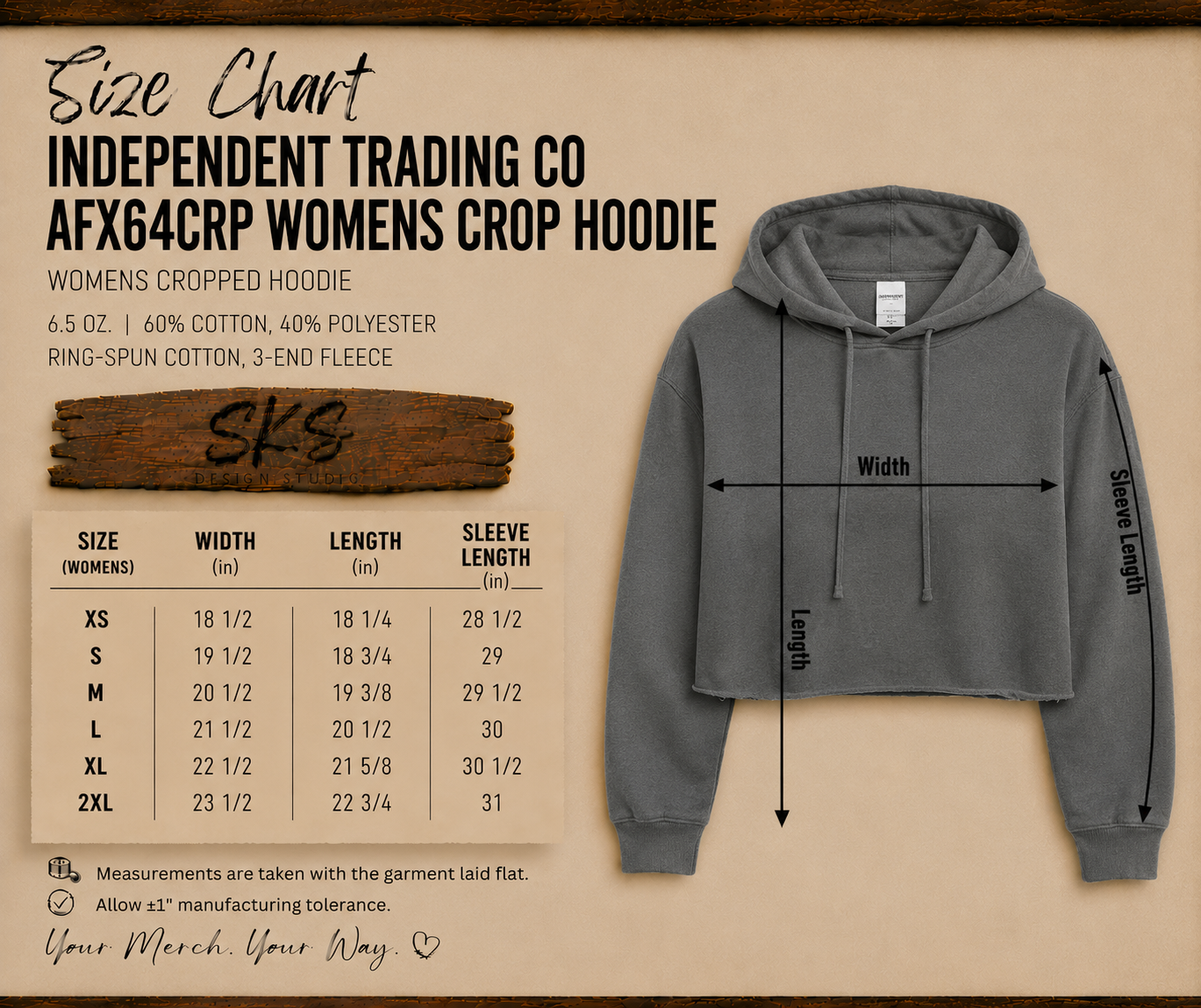 CUSTOM LOGO | Women’s Lightweight Crop Hoodie [INDEPENDENT TRADING CO]