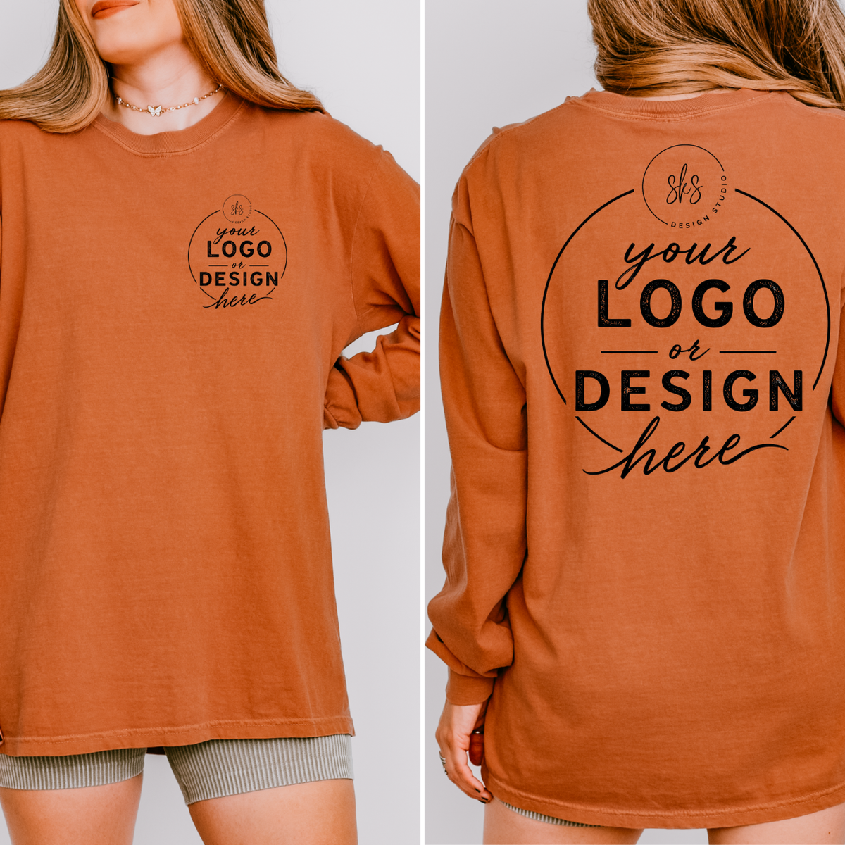 CUSTOM LOGO | Unisex Long Sleeve Shirt [COMFORT COLORS]