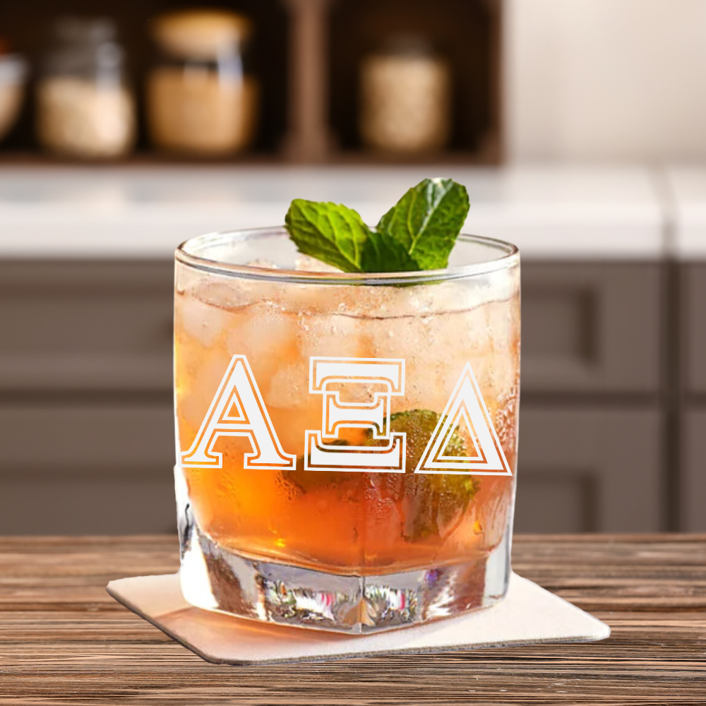 Greek Letters, Sorority, Fraternity | ENGRAVED | 10 oz Rocks/Whiskey Glass