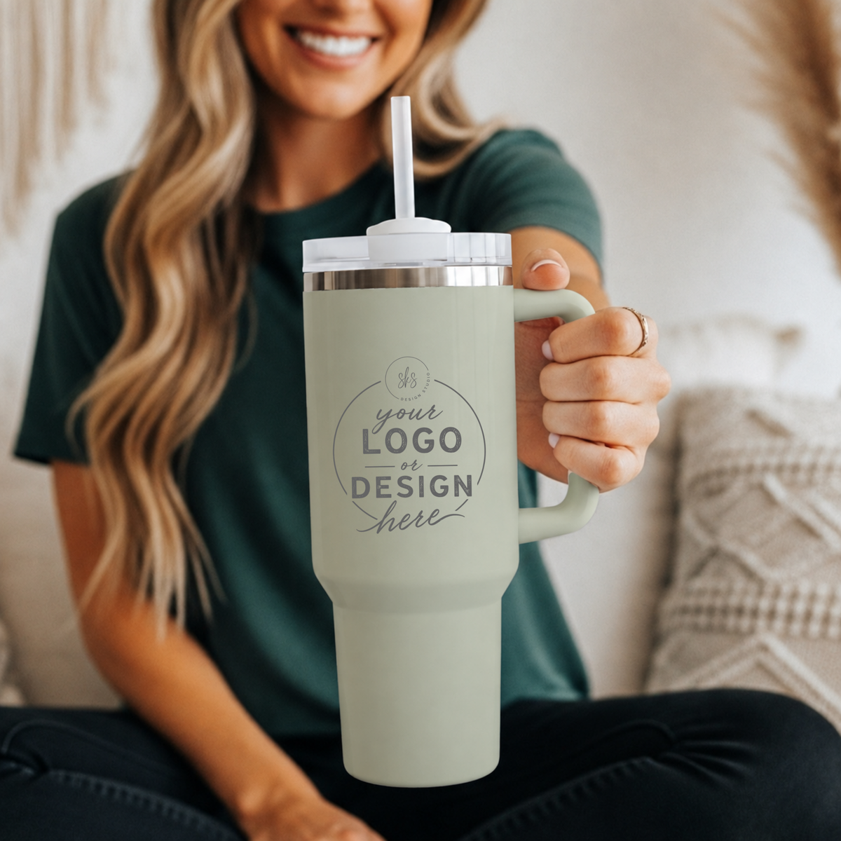 CUSTOM LOGO | ENGRAVED | 40oz Stainless Steel Tumbler