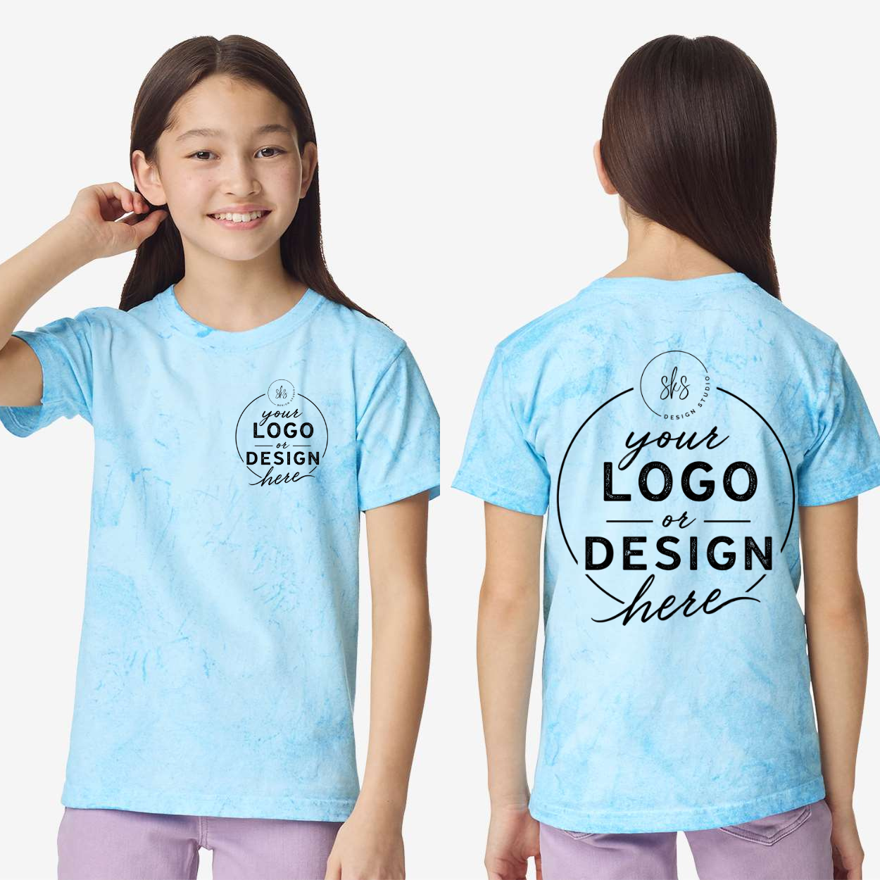 CUSTOM LOGO | Youth Unisex Color Blast T-Shirt [COMFORT COLORS]
