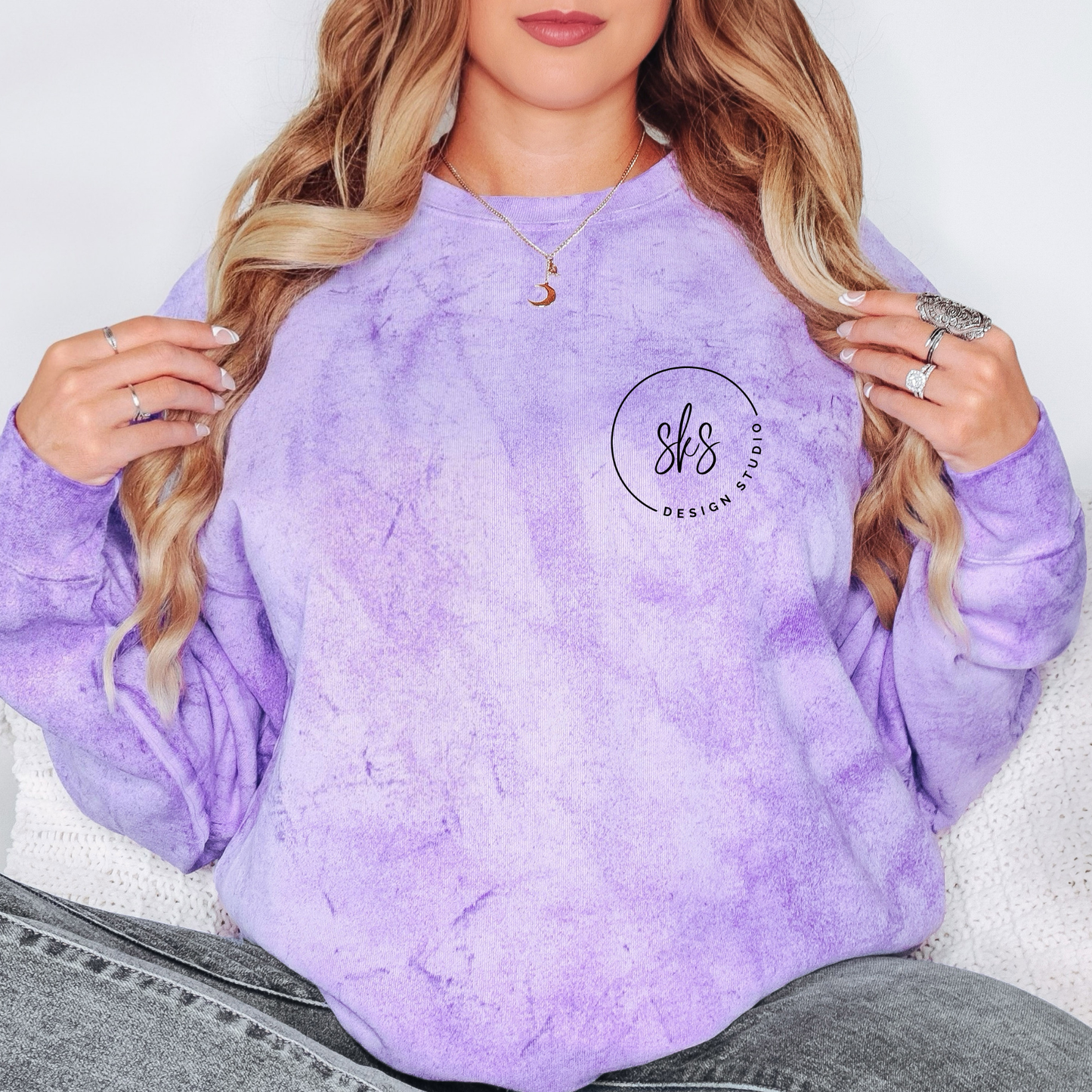 CUSTOM LOGO | Unisex Color Blast Crewneck Sweatshirt [COMFORT COLORS]