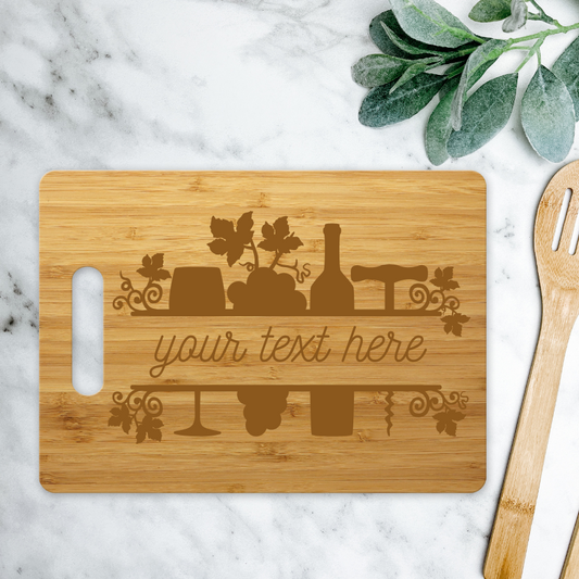 PERSONALIZED Wine Frame | ENGRAVED | 15" x 11" Cutting Board