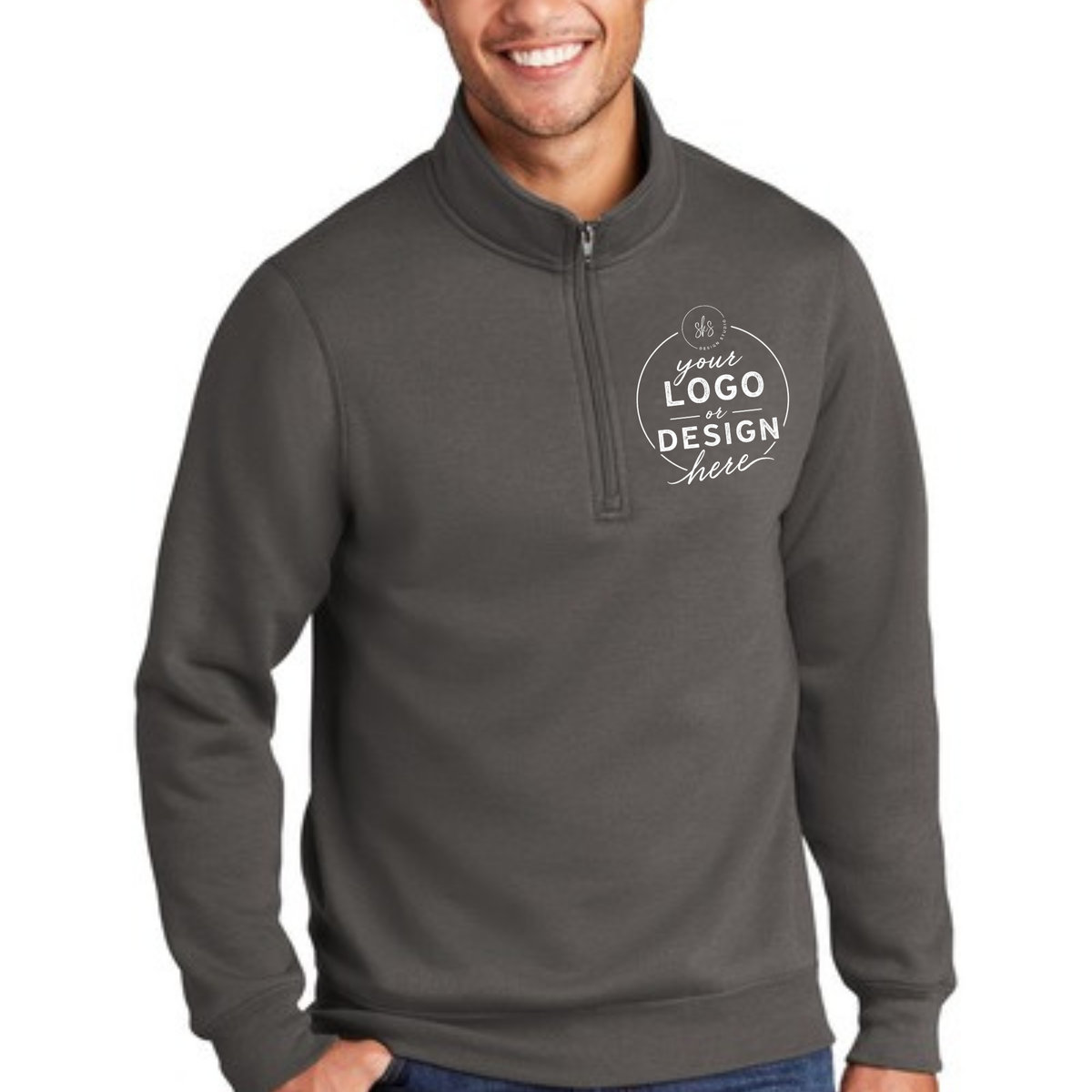 CUSTOM LOGO | Unisex Quarter-Zip Sweatshirt [PORT & CO]