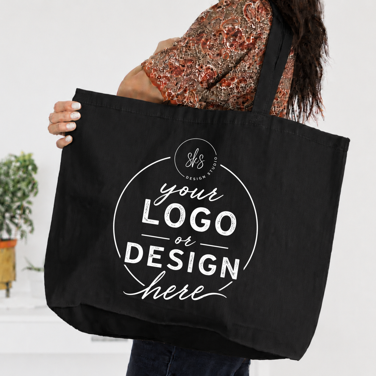 CUSTOM LOGO | Jumbo Canvas Tote Bag
