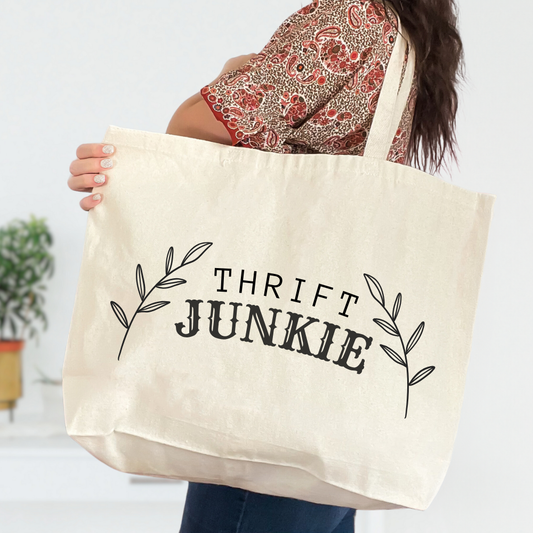 Thrift Junkie | Jumbo Canvas Tote Bag
