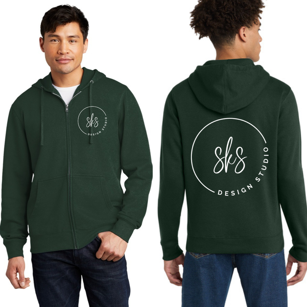 CUSTOM LOGO | Unisex Zip Up Hoodie [DISTRICT]