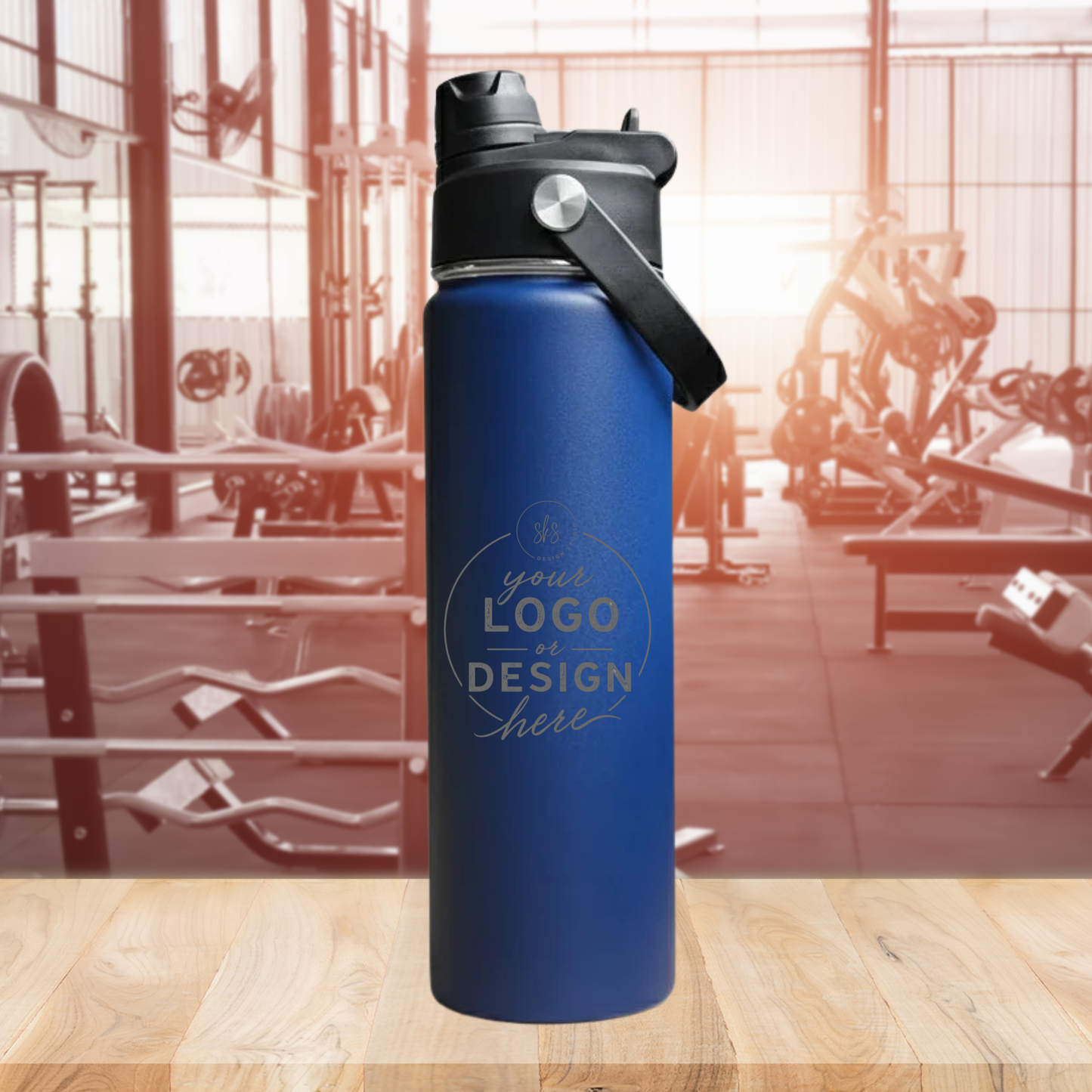 CUSTOM LOGO | ENGRAVED | 22oz Stainless Steel Sports Water Bottle