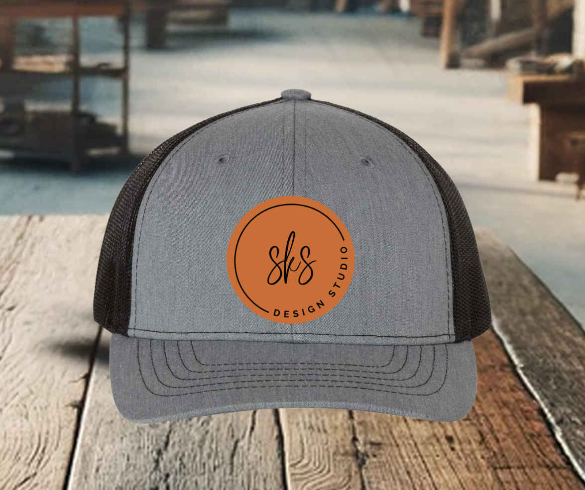 CUSTOM LOGO | Youth Richardson 112 Hat with Laser Engraved Leather Patch