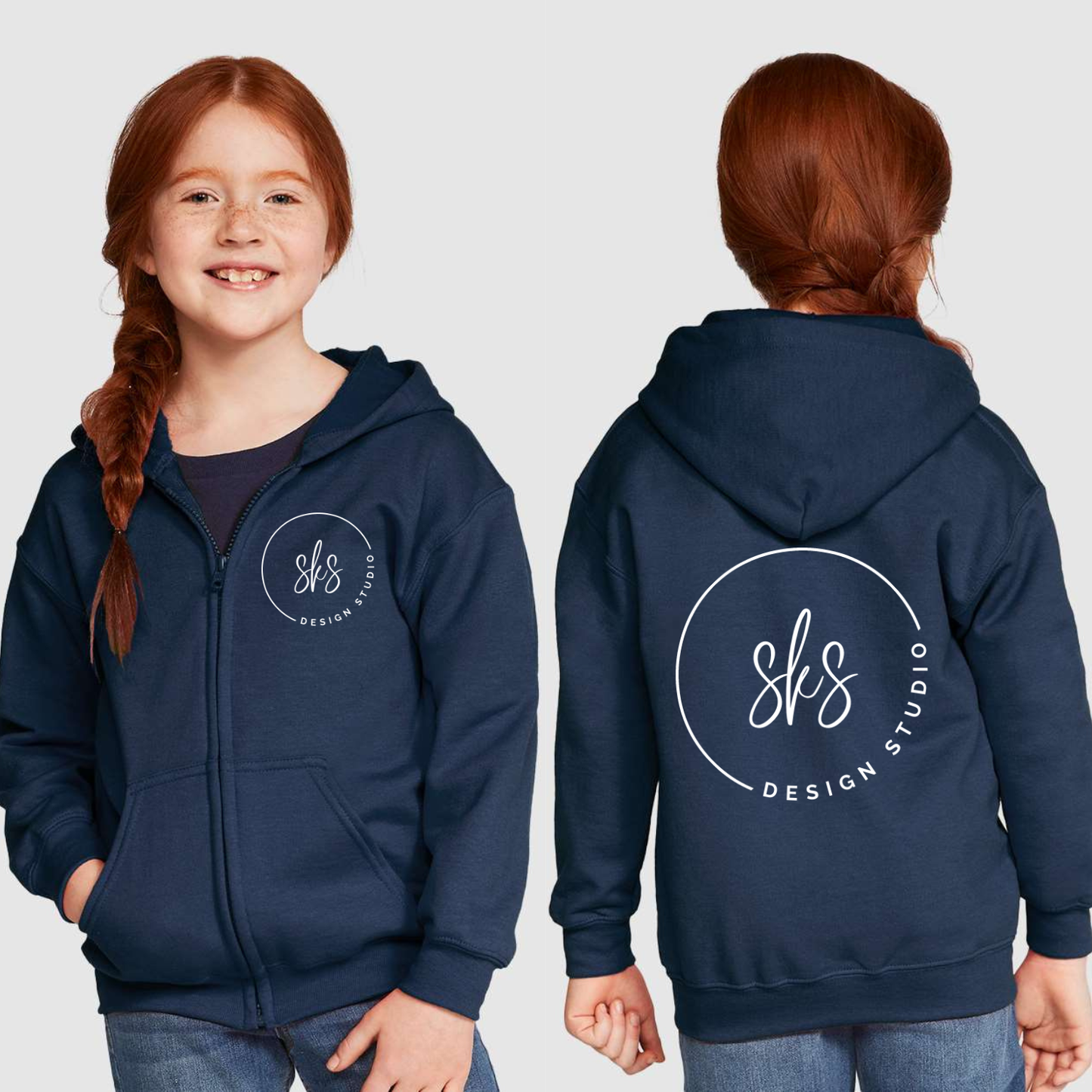 CUSTOM LOGO | Youth Zip Up Hoodie [GILDAN]