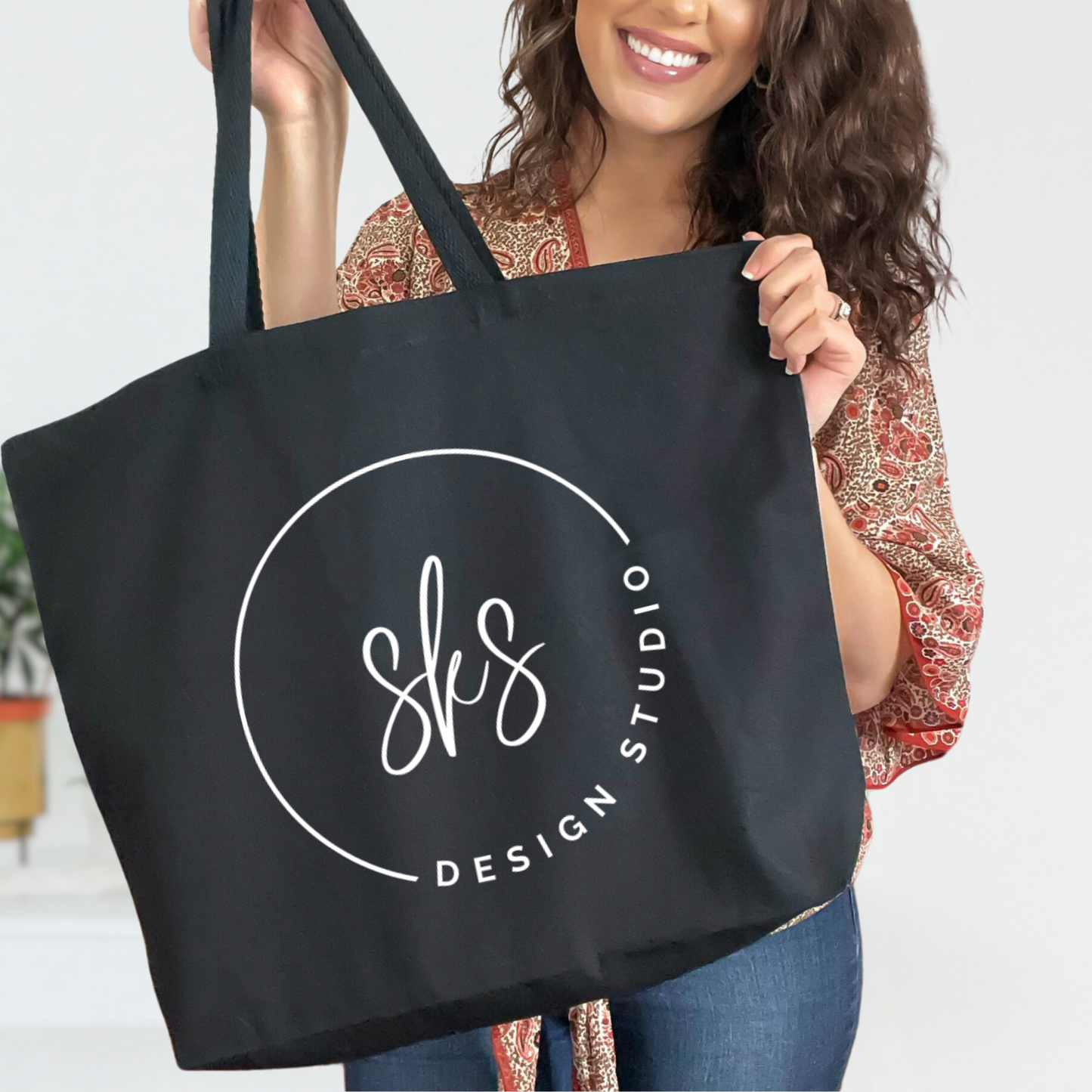 CUSTOM LOGO | Jumbo Canvas Tote Bag