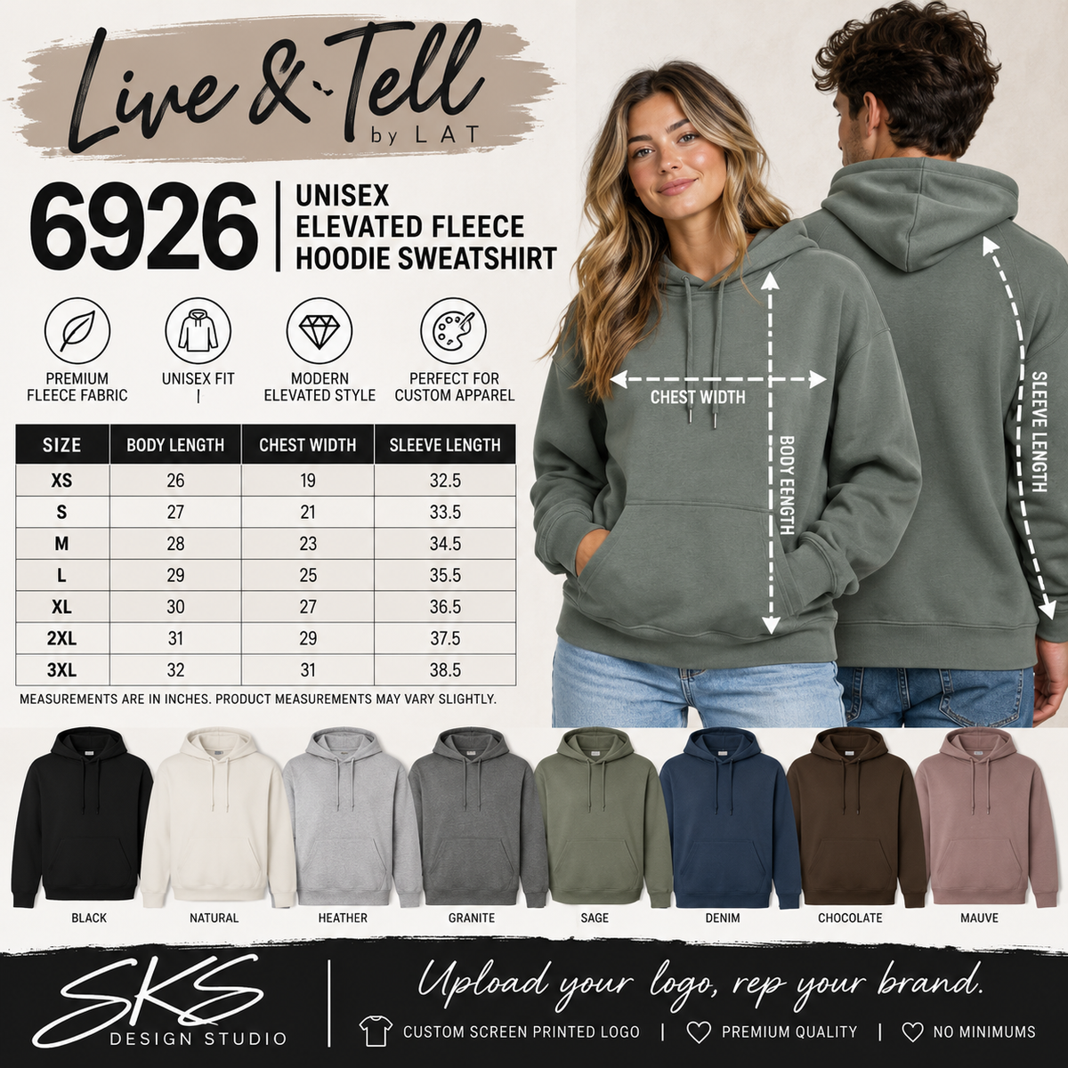 CUSTOM LOGO | Unisex Hoodie Sweatshirt [LAT]