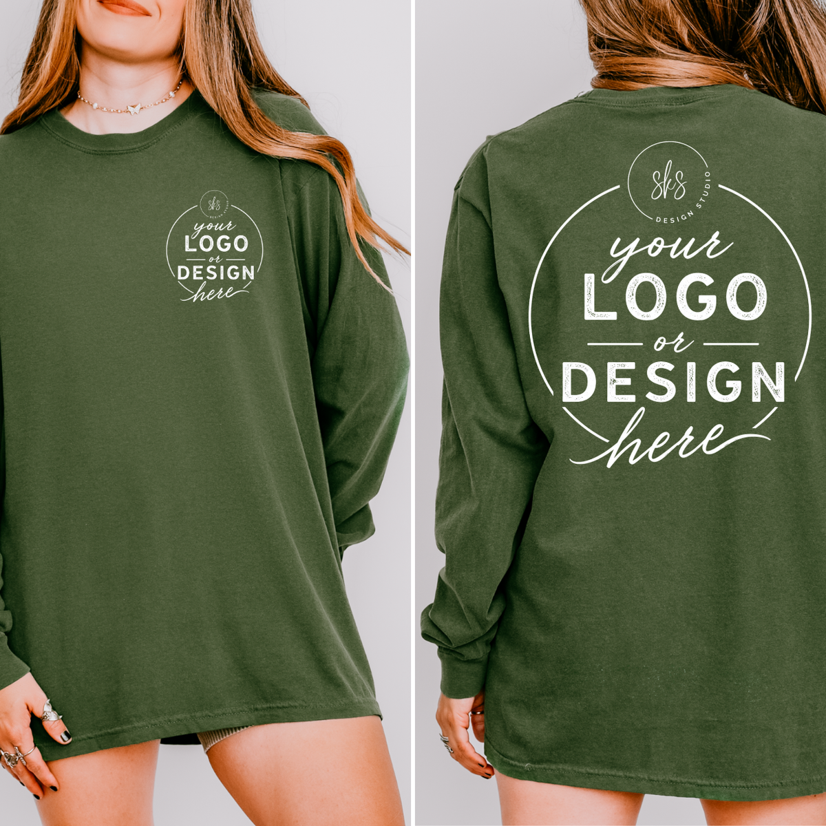 CUSTOM LOGO | Unisex Long Sleeve Shirt [COMFORT COLORS]
