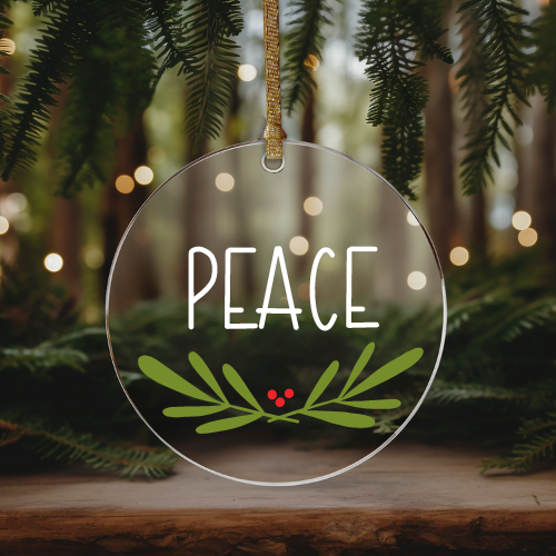 Peace | VINYL | Christmas Ornament