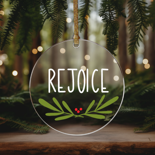 Rejoice | VINYL | Christmas Ornament