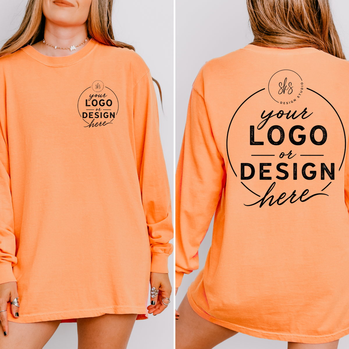CUSTOM LOGO | Unisex Long Sleeve Shirt [COMFORT COLORS]