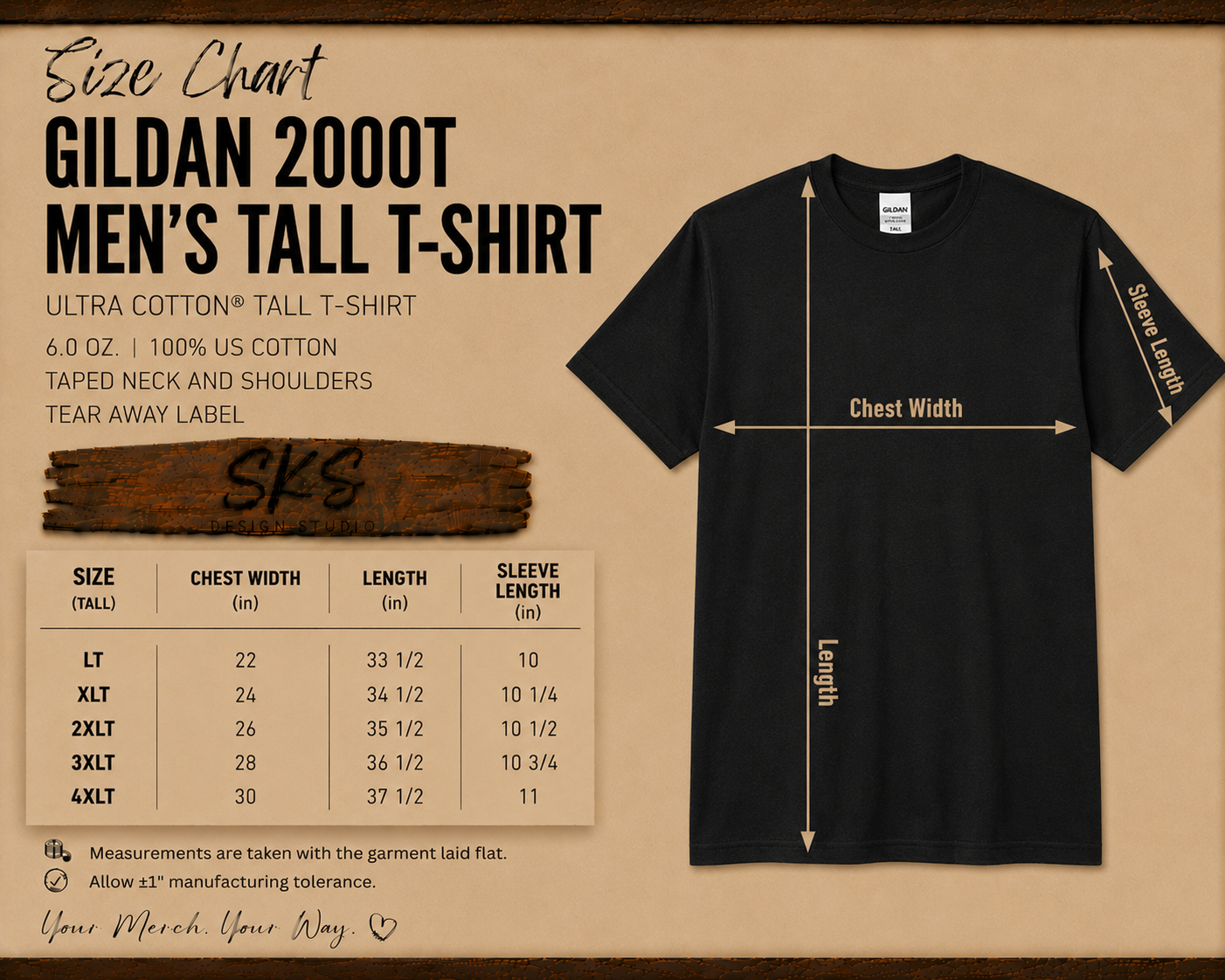 CUSTOM LOGO | Tall T-Shirt [Gildan]