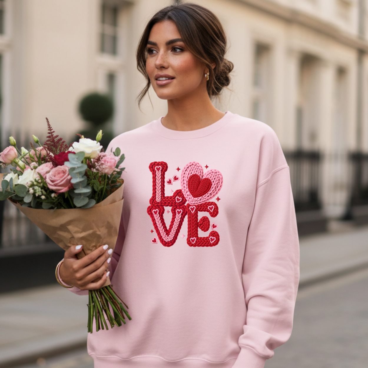 LOVE Faux Crochet | Unisex Crewneck Sweatshirt [GILDAN]