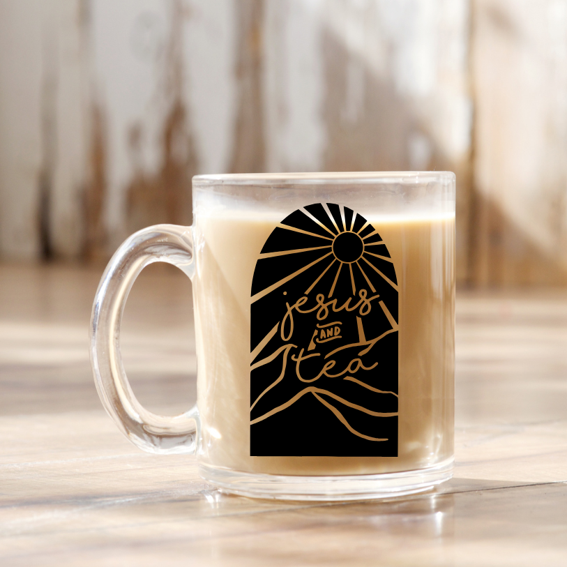 Jesus and Tea | VINYL | 12 oz Clear Coffee Mug