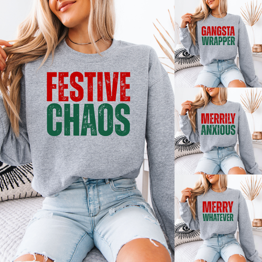 Festive Chaos | Unisex Crewneck Sweatshirt