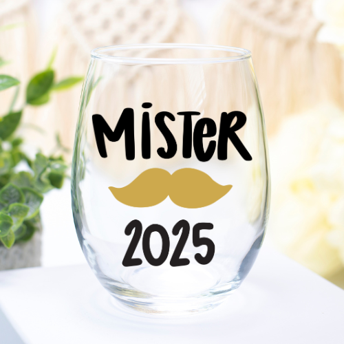 Mister 2025 | VINYL | 12oz Stemless Wine Glass