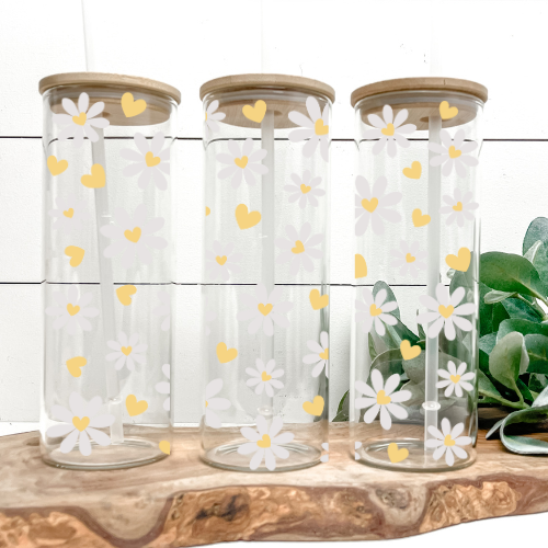 Daisy | VINYL | 25oz Skinny Glass Tumbler