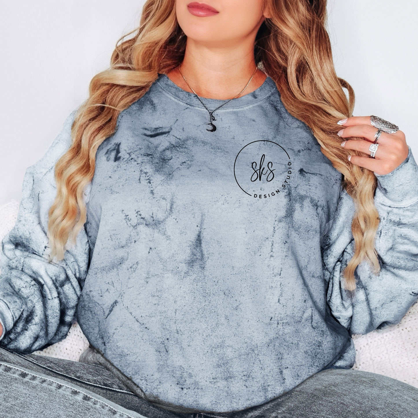 CUSTOM LOGO | Unisex Color Blast Crewneck Sweatshirt [COMFORT COLORS]