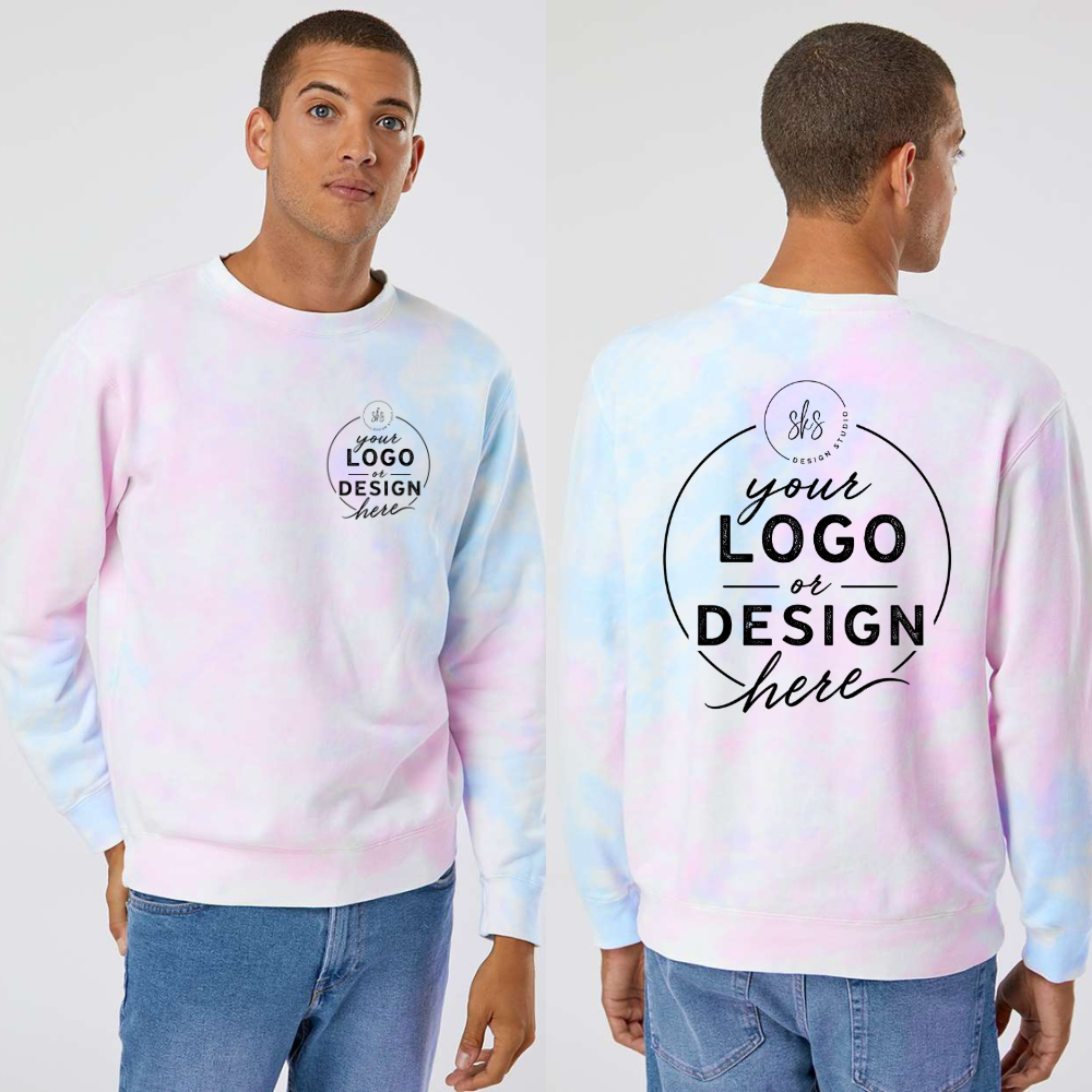 CUSTOM LOGO | Unisex Tie-Dyed Crewneck [INDEPENDENT TRADING CO.]