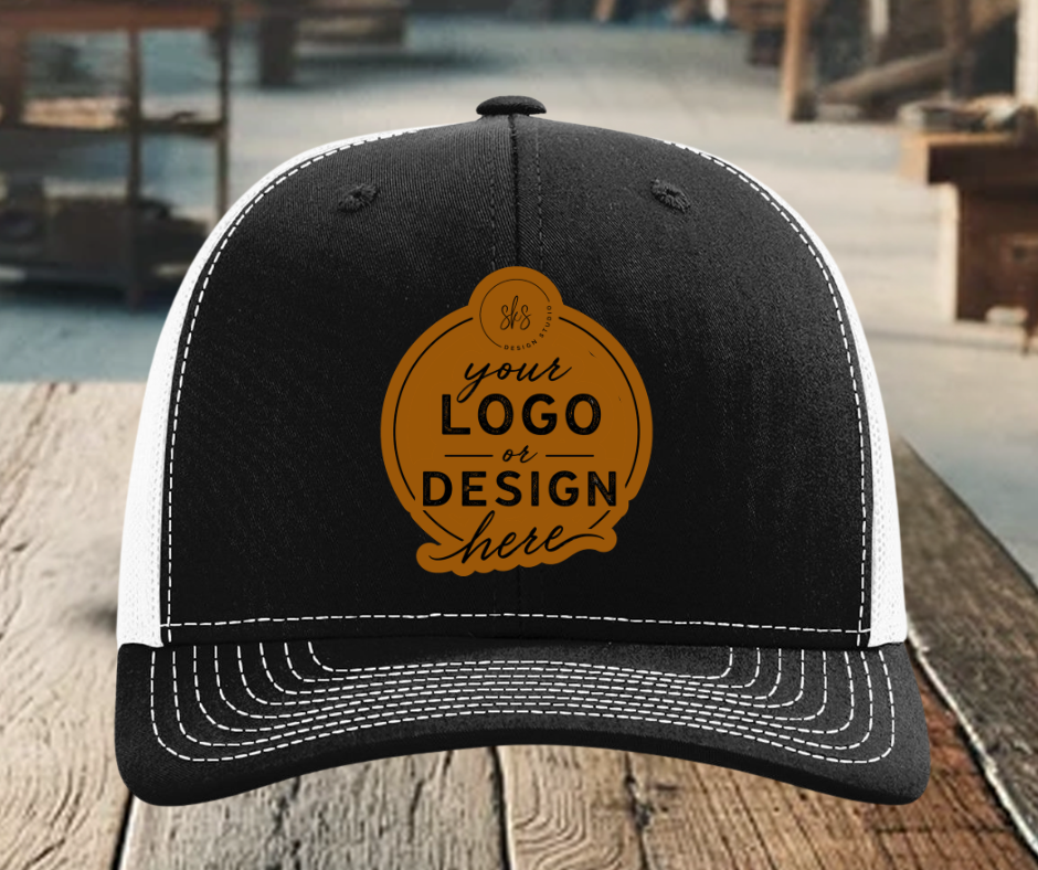 CUSTOM LOGO | Richardson 112 Hat with Laser Engraved Leather Patch