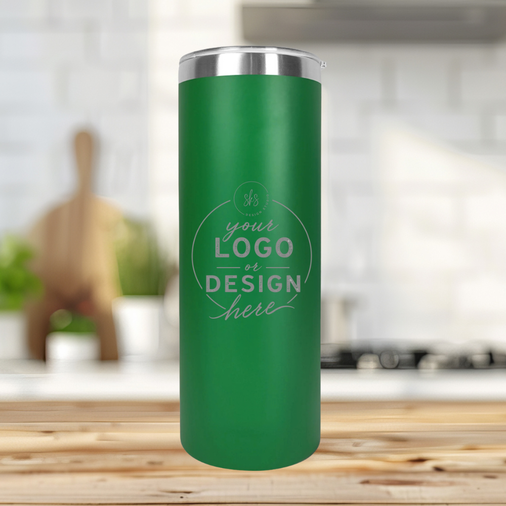 CUSTOM LOGO | ENGRAVED | 20oz Skinny Stainless Steel Tumbler