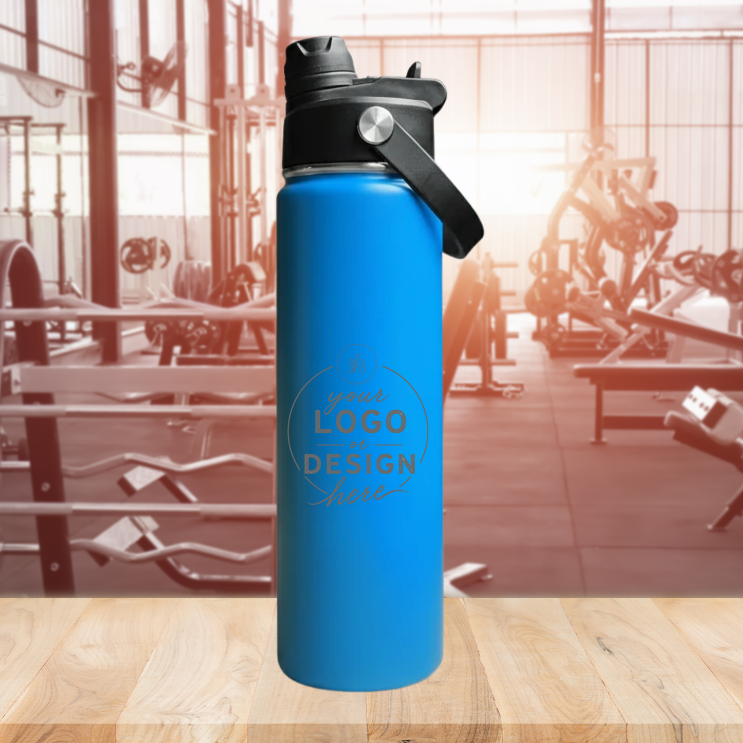 CUSTOM LOGO | ENGRAVED | 22oz Stainless Steel Sports Water Bottle