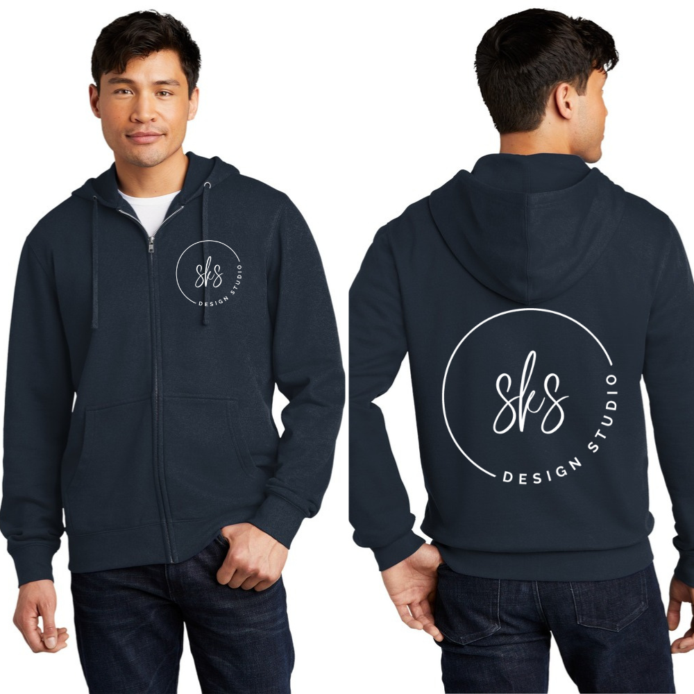 CUSTOM LOGO | Unisex Zip Up Hoodie [DISTRICT]