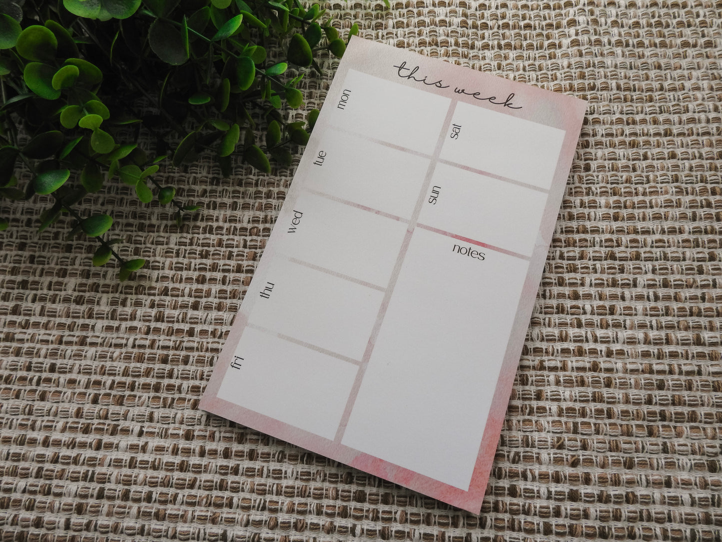 Weekly Planner Notepad | Watercolor Design