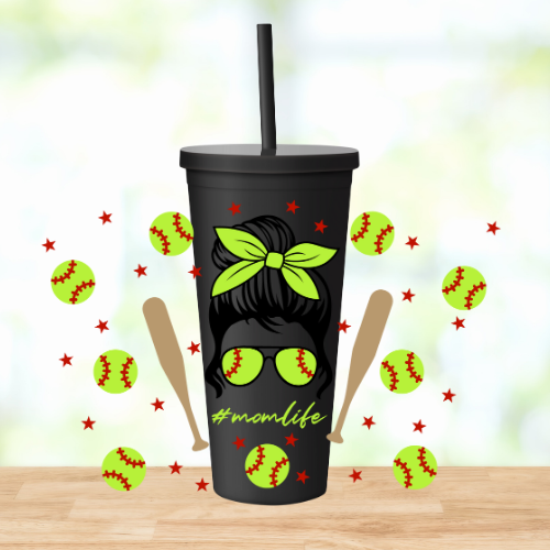 Softball Mom | VINYL | 22oz Matte Acrylic Tumbler