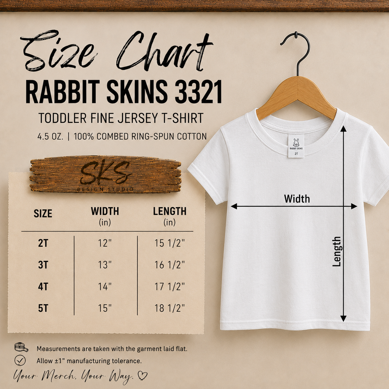 CUSTOM LOGO | Toddler T-Shirt [RABBIT SKINS]
