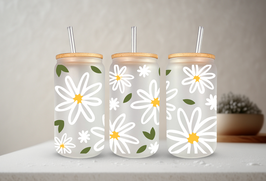 Daisy | VINYL | 20 oz Libbey Can Glass with Bamboo Lid & Straw