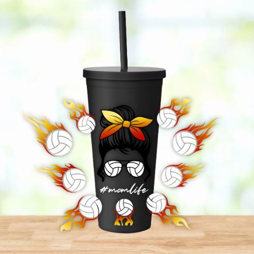 Volleyball Mom | VINYL | 22oz Matte Acrylic Tumbler