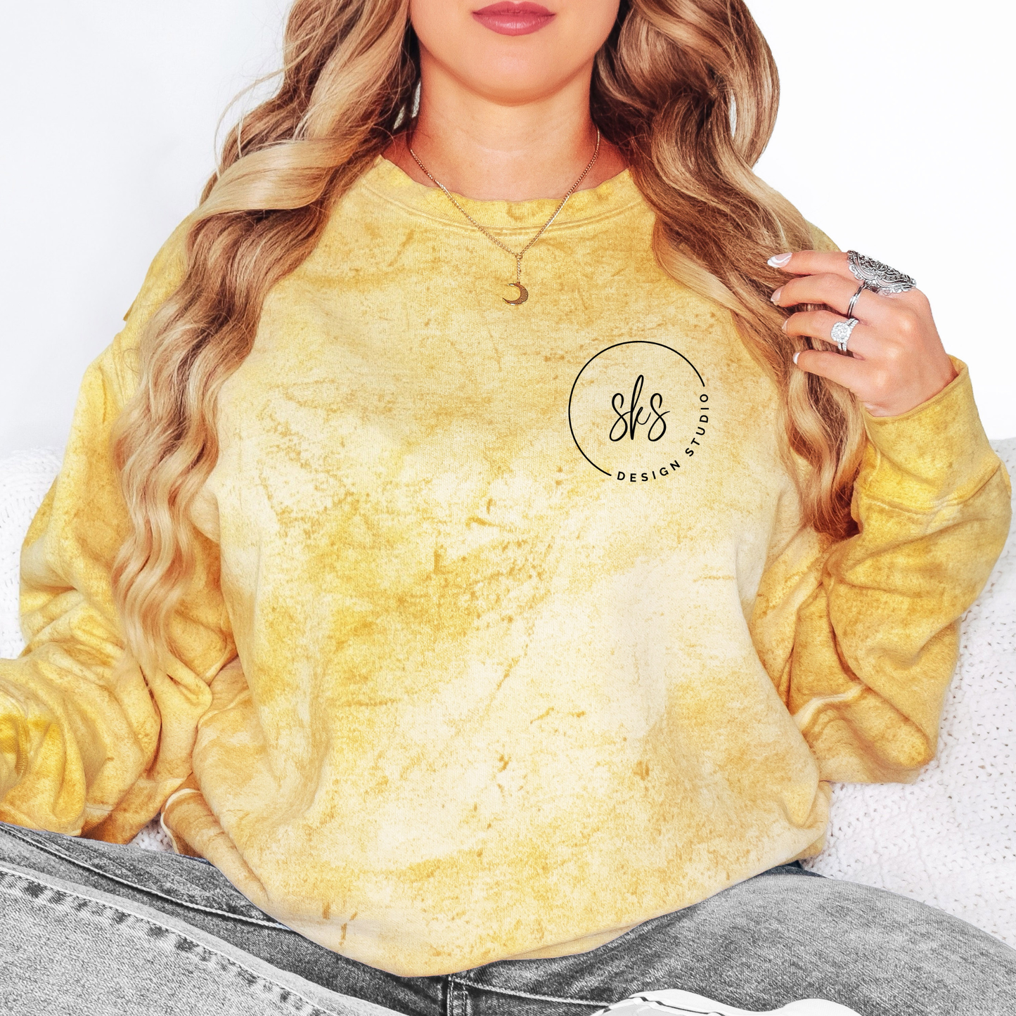 CUSTOM LOGO | Unisex Color Blast Crewneck Sweatshirt [COMFORT COLORS]