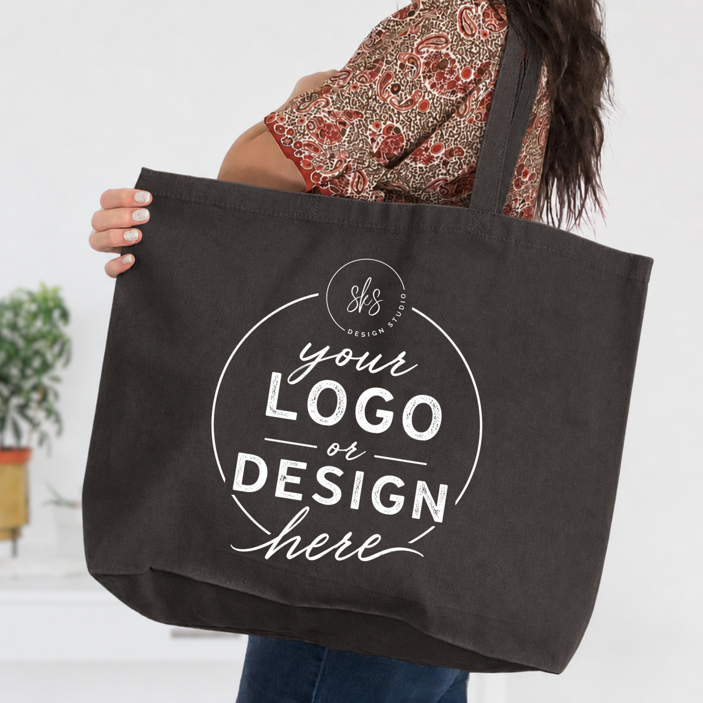 CUSTOM LOGO | Jumbo Canvas Tote Bag